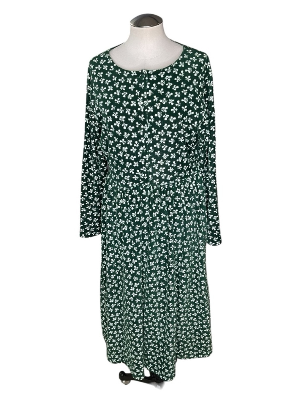 FADS Green Floral Dress Medium Long Sleeve Cottagecore Casual Midi - Picture 2 of 6